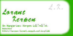 lorant kerpen business card